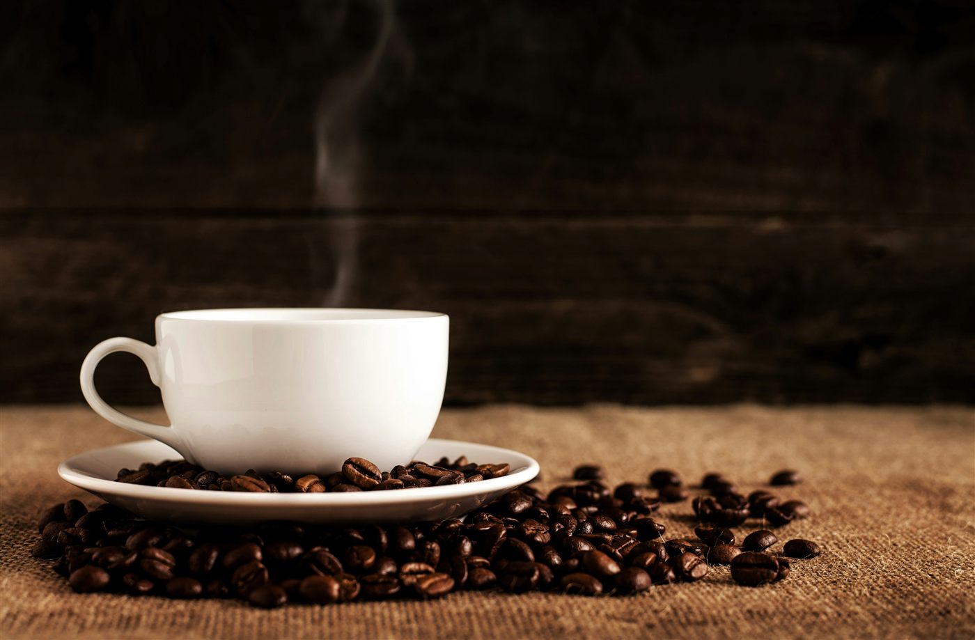 Fresh coffee with roasted beans